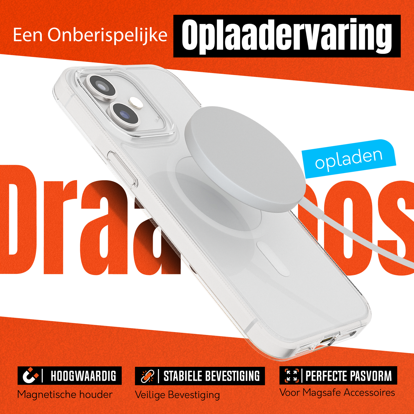 My Case Transparant MagSafe Hoesje voor iPhone 12/12 Pro – Slank, Sterk & MagSafe-Klaar