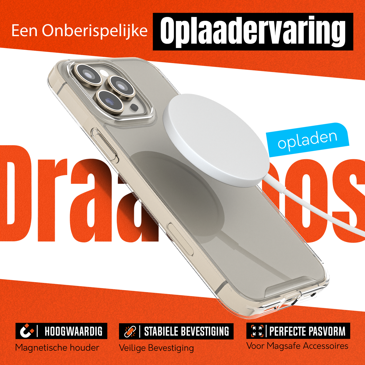 My Case Transparant MagSafe Hoesje voor iPhone 16 Pro – Slank, Sterk & MagSafe-Klaar