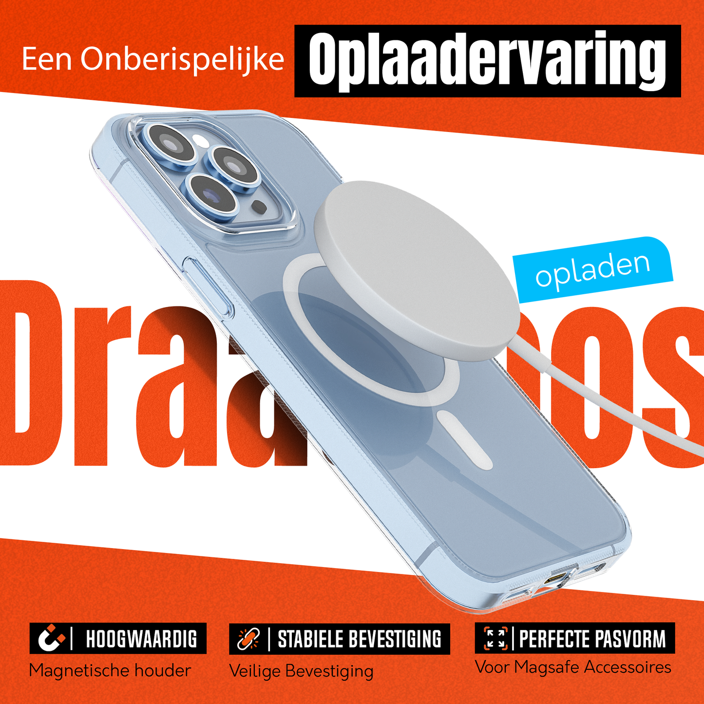 My Case Transparant MagSafe Hoesje voor iPhone 13 Pro – Slank, Sterk & MagSafe-Klaar