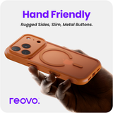 Reovo ClearMag Hoesje Geschikt voor iPhone 17 Pro Max - Geschikt voor MagSafe - Oranje