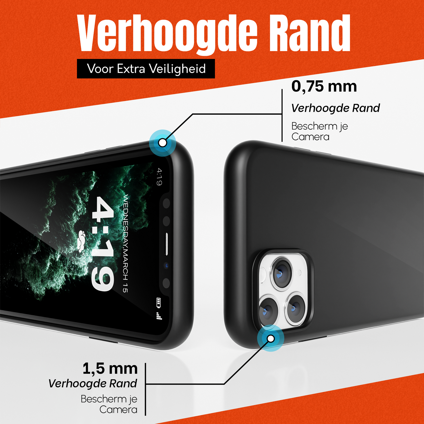 My Case Zwarte Siliconen Hoes voor iPhone 11 Pro Max – Slank Maar Beschermend