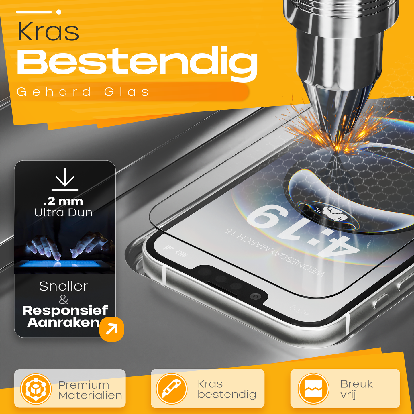 Solutionss4 Screenprotector voor iPhone 16e – Case Vriendelijk