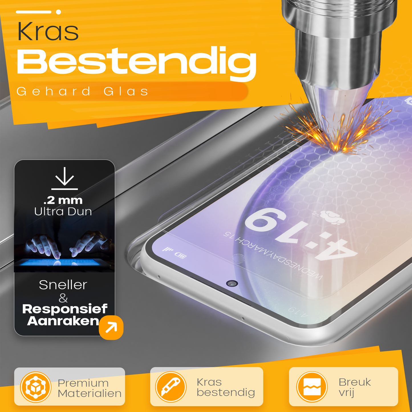Solutionss4 Screenprotector voor Samsung Galaxy A54 – Case Vriendelijk