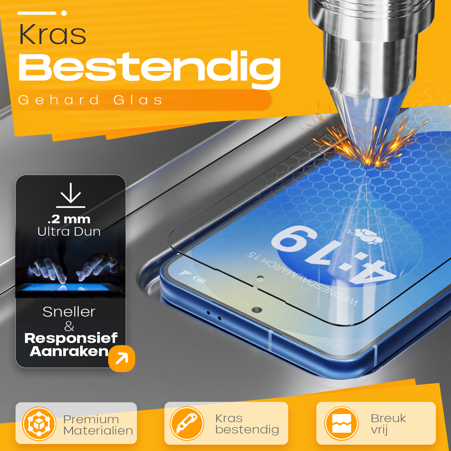 Solutionss4 Screenprotector voor Samsung Galaxy S25   – Case Vriendelijk