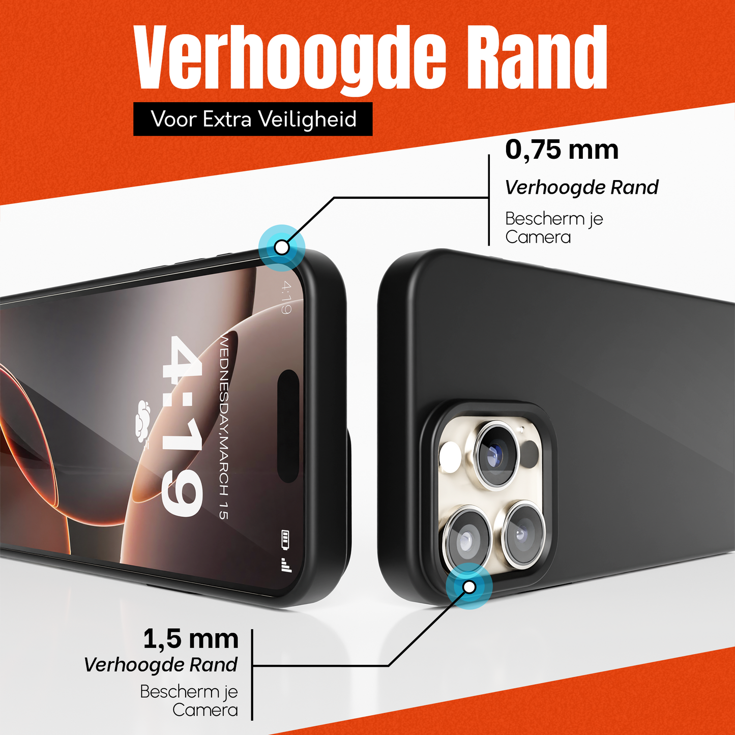 My Case Zwarte Siliconen Hoes voor iPhone 16 Pro Max – Slank Maar Beschermend
