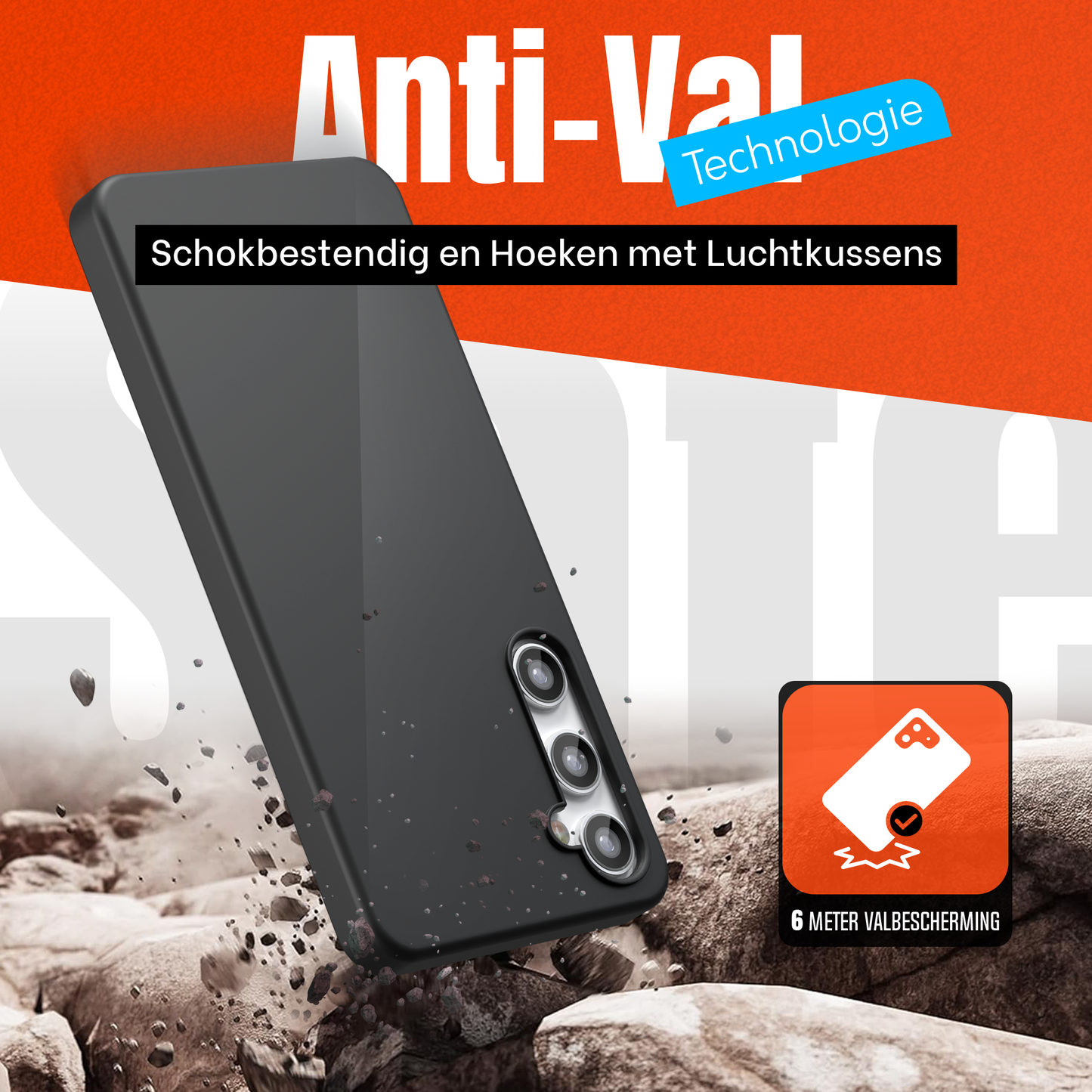 My Case Combo: Zwarte Siliconen Hoes met 2 Screenprotectors voor Samsung Galaxy A54 – Extra Veiligheid