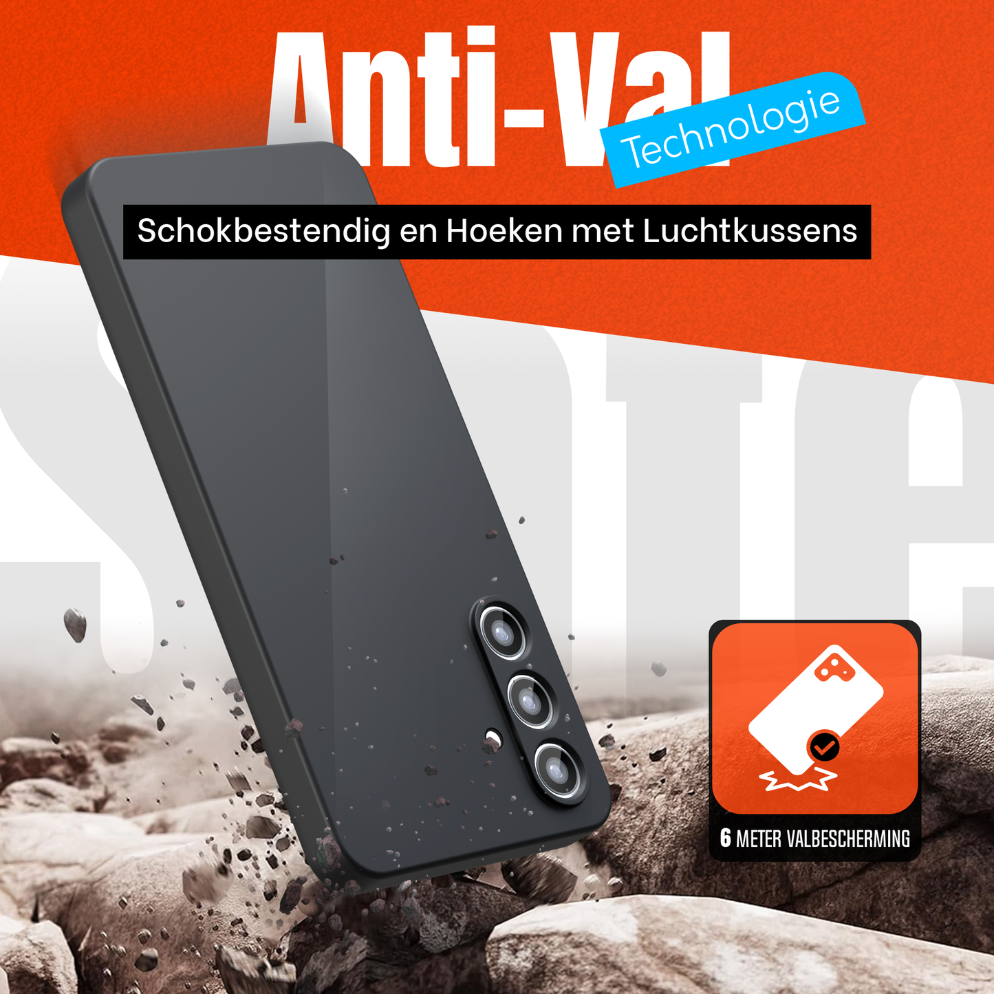 My Case Combo: Zwarte Siliconen Hoes met 2 Screenprotectors voor Samsung Galaxy A55 – Extra Veiligheid