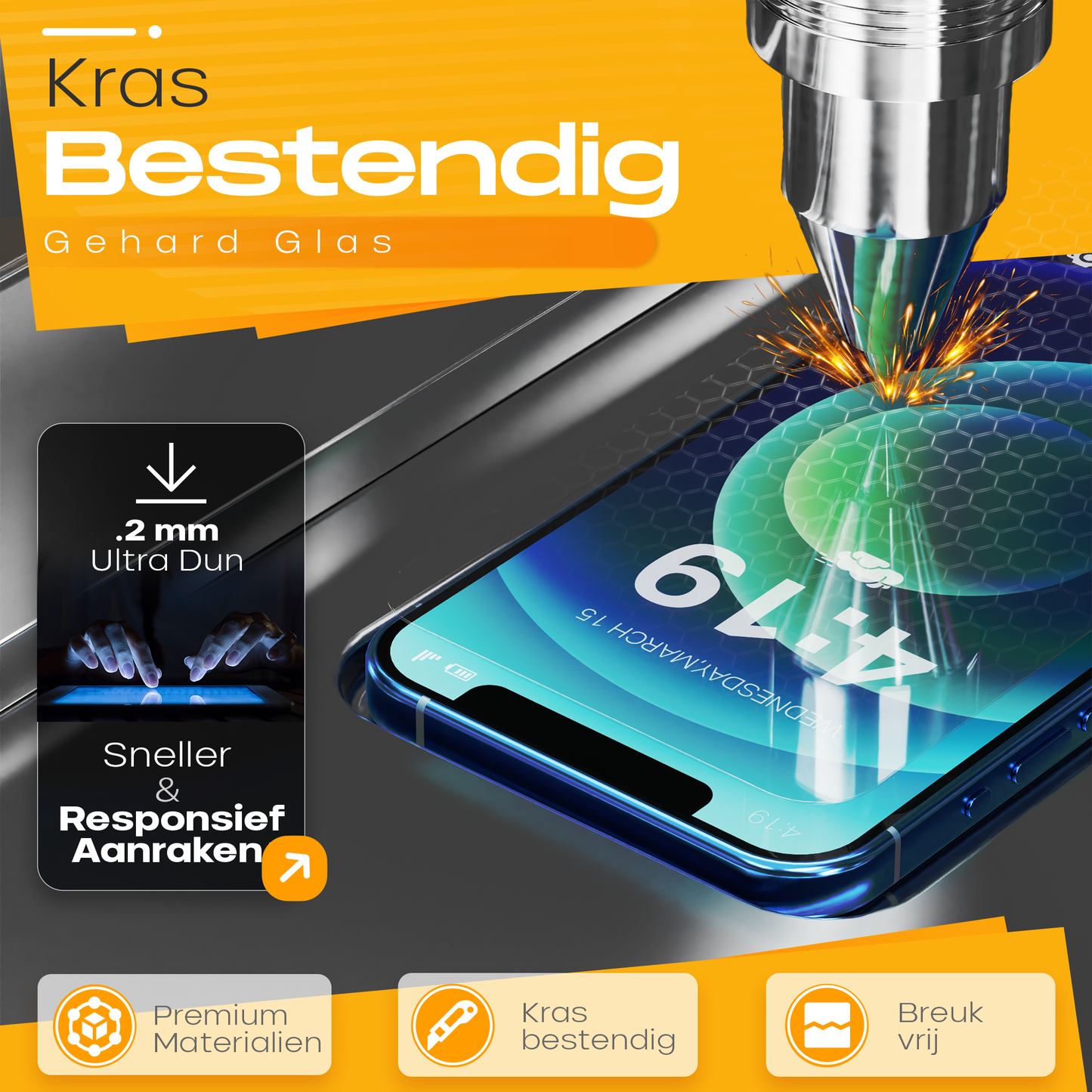 Solutionss4 Screenprotector voor iPhone 12/12 Pro – Case Vriendelijk
