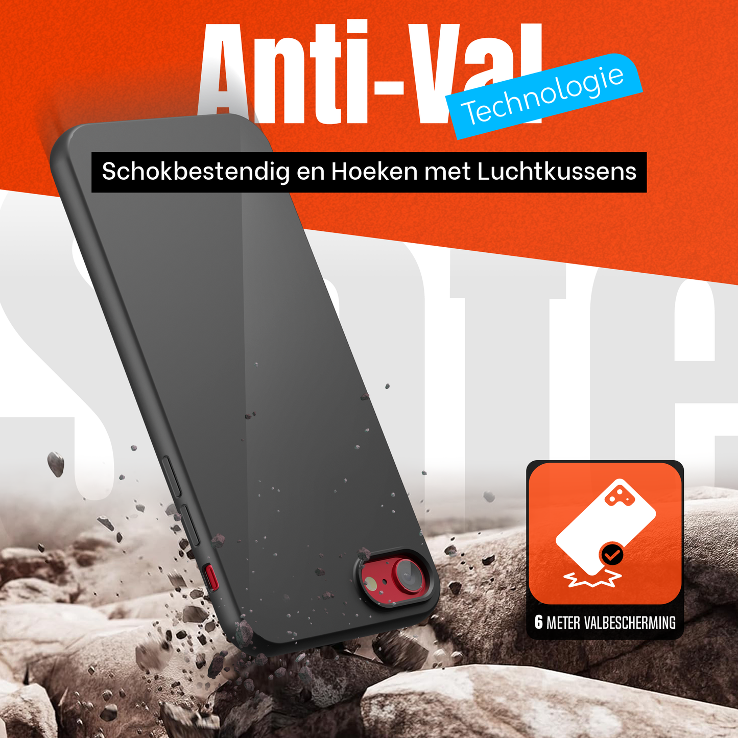 My Case Combo: Zwarte Siliconen Hoes met 2 Screenprotectors voor iPhone SE 2022 – Extra Veiligheid