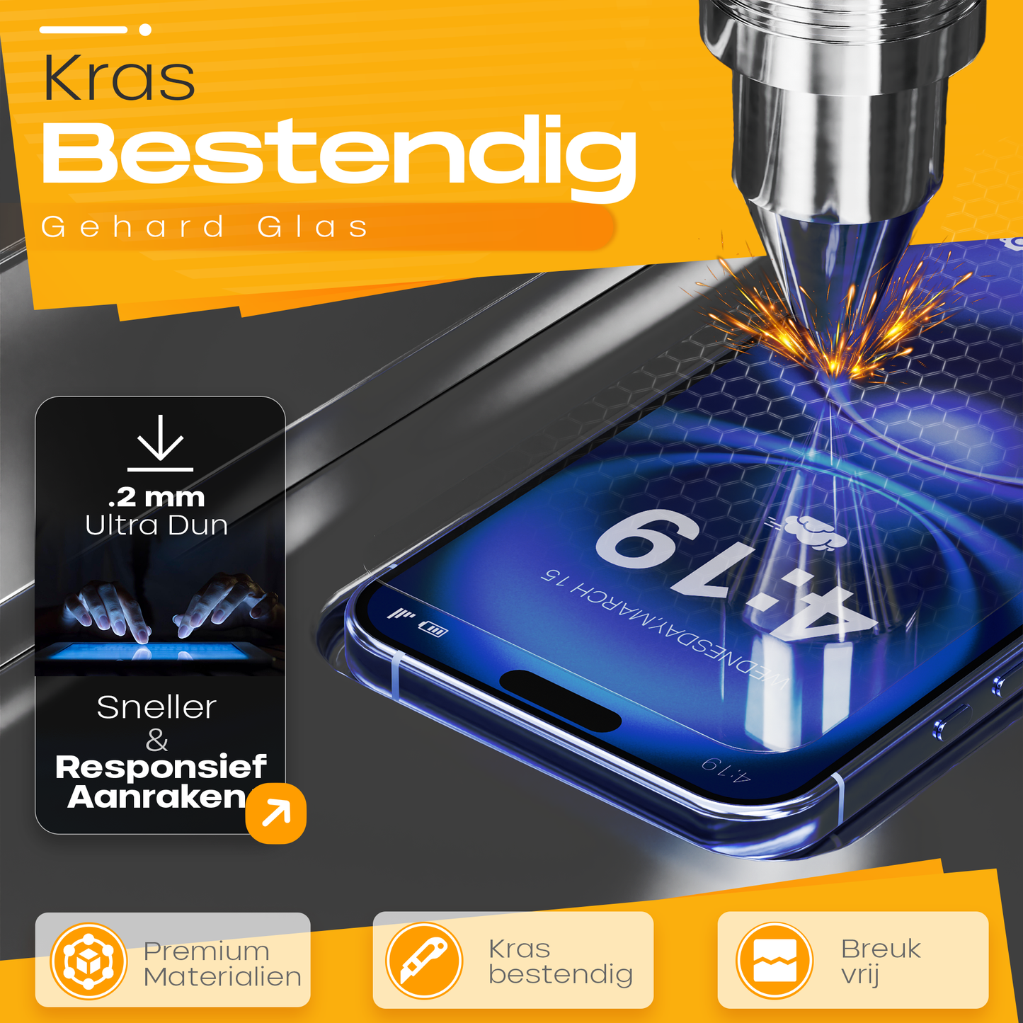Solutionss4 Screenprotector voor iPhone 16 – Case Vriendelijk