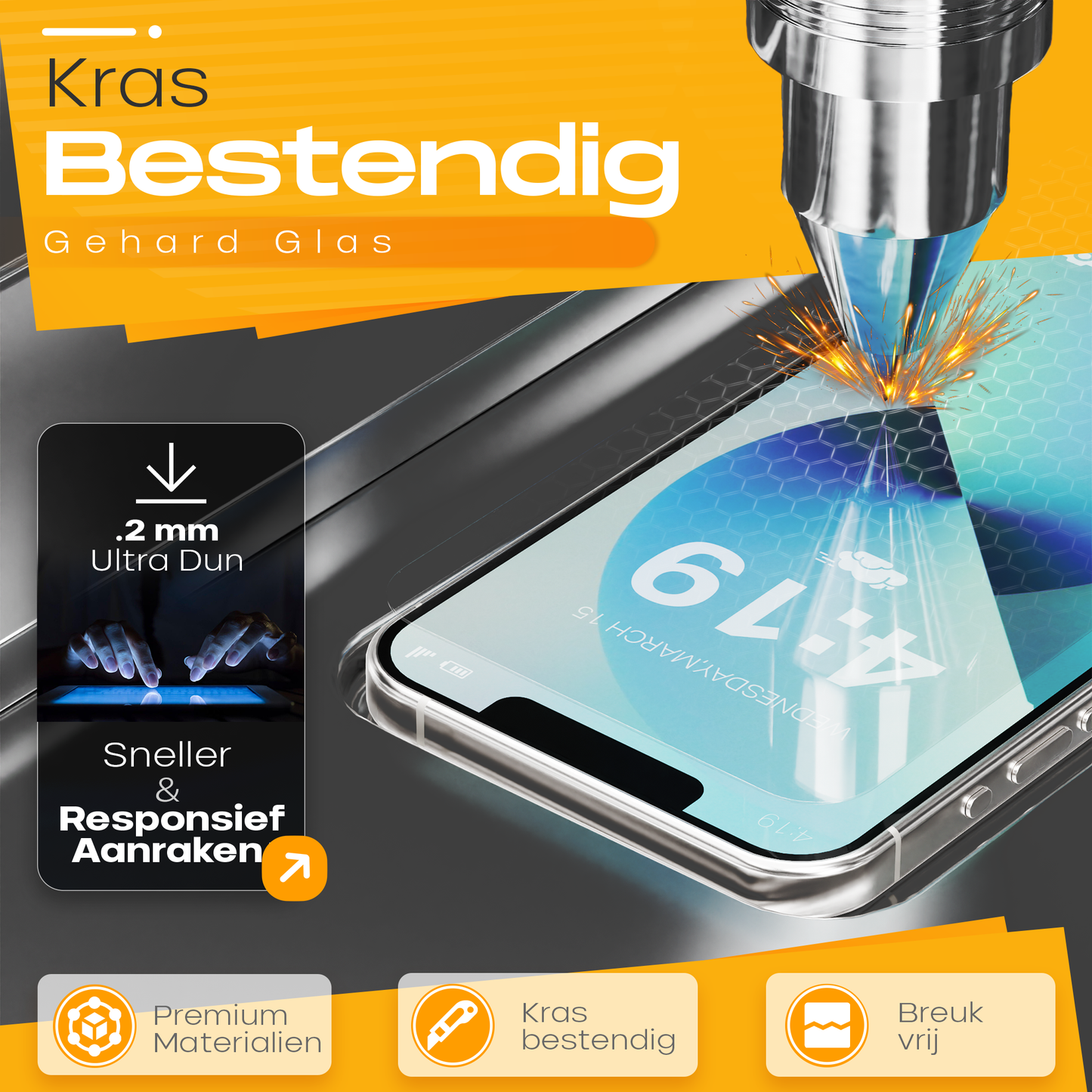 Solutionss4 Screenprotector voor iPhone 13/14 – Case Vriendelijk