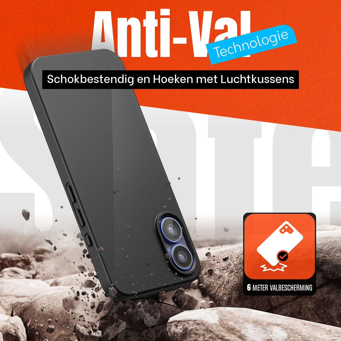 My Case Combo: Zwarte Siliconen Hoes met 2 Screenprotectors voor iPhone 16 Plus – Extra Veiligheid