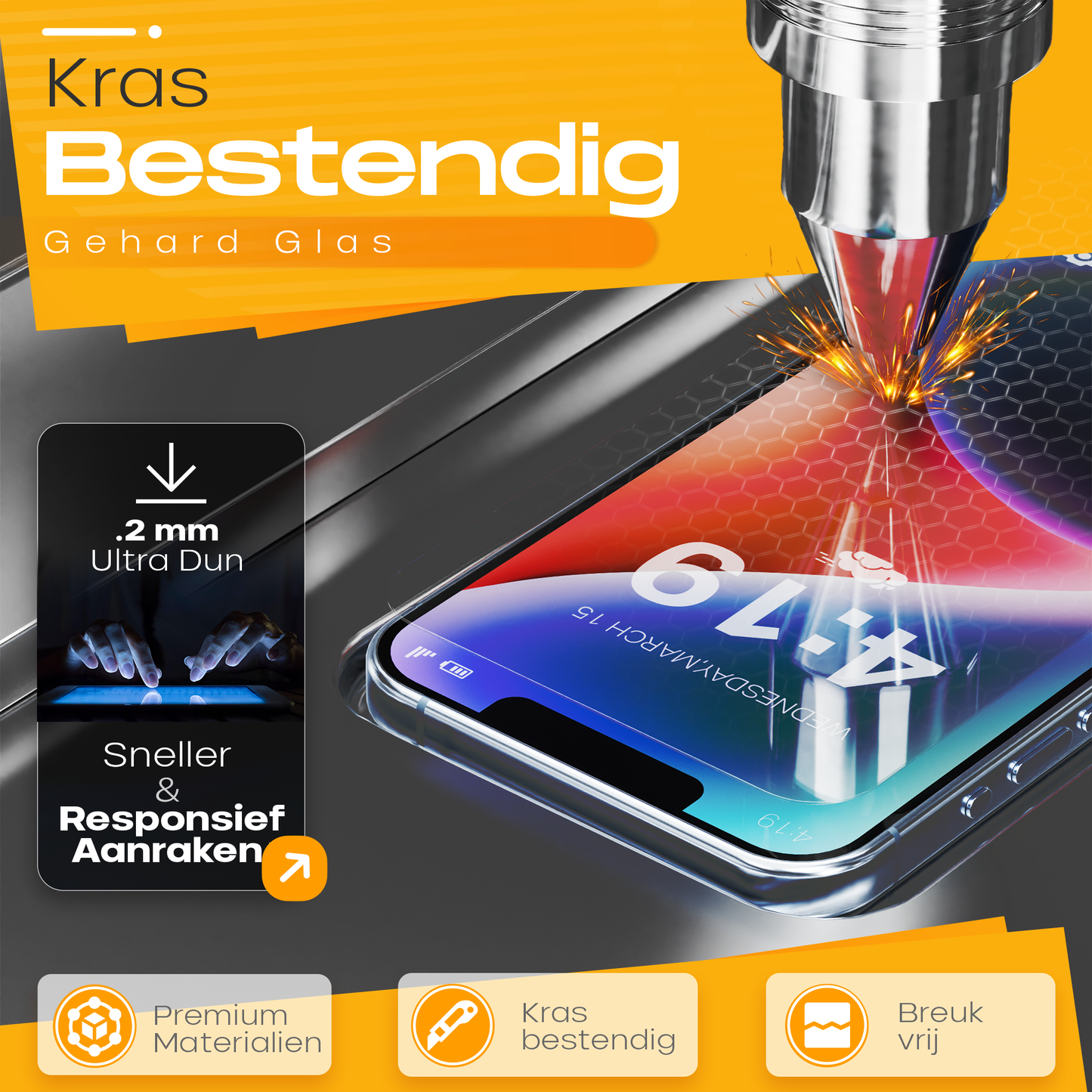 Solutionss4 Screenprotector voor iPhone 14 – Case Vriendelijk