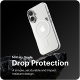 Reovo - Hoesje Geschikt voor iPhone 17 - Camera standaard - Geschikt voor MagSafe - Transparant - anti-val technologie