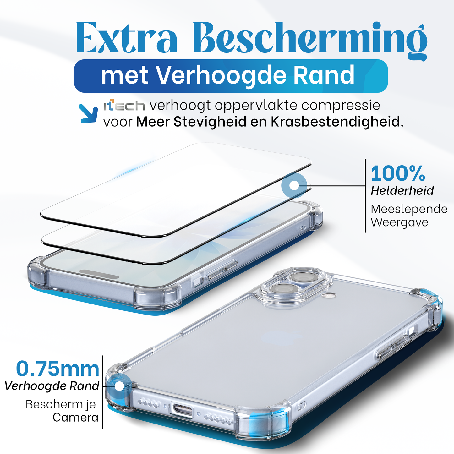 iPhone 17 hoesje Transparant - screen protector