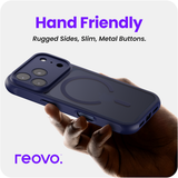 Reovo ClearMag Hoesje Geschikt voor iPhone 17 Pro - Geschikt voor MagSafe - Donkerblauw