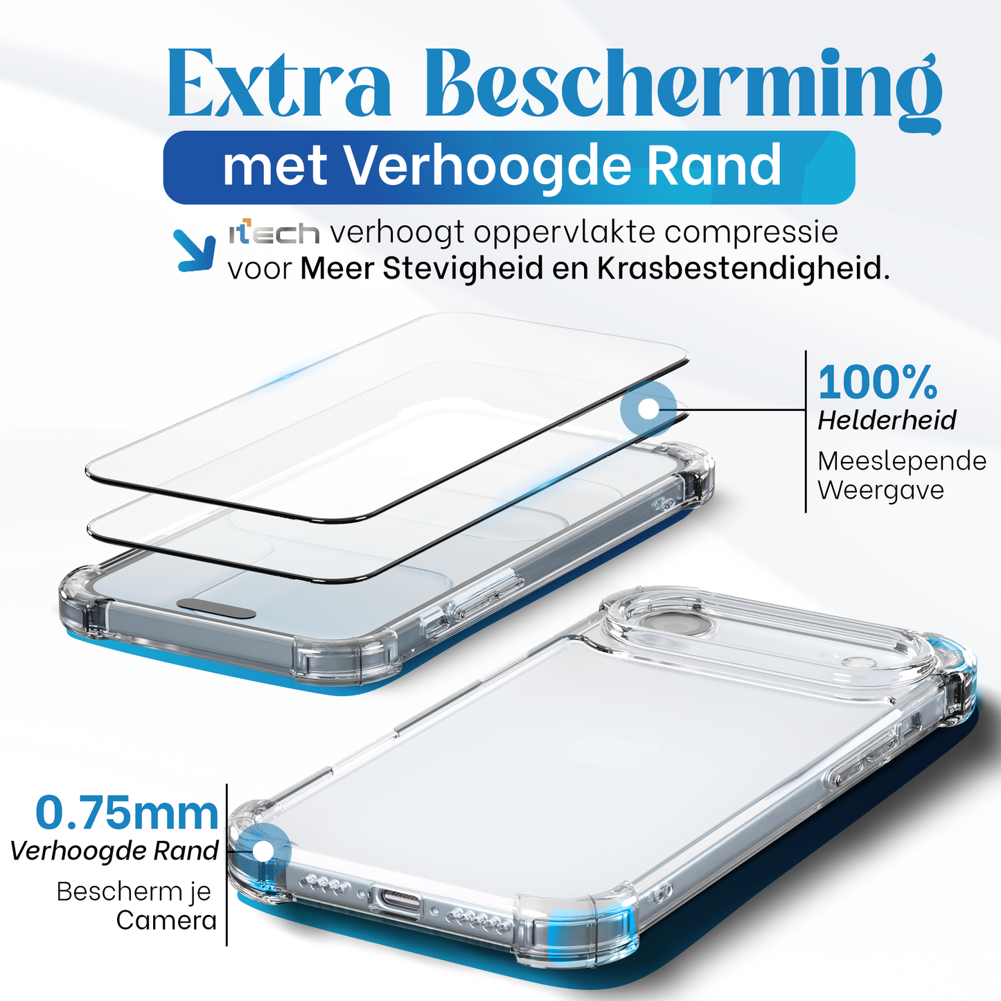 iPhone 17 Air Hoesje Transparant - screen protector