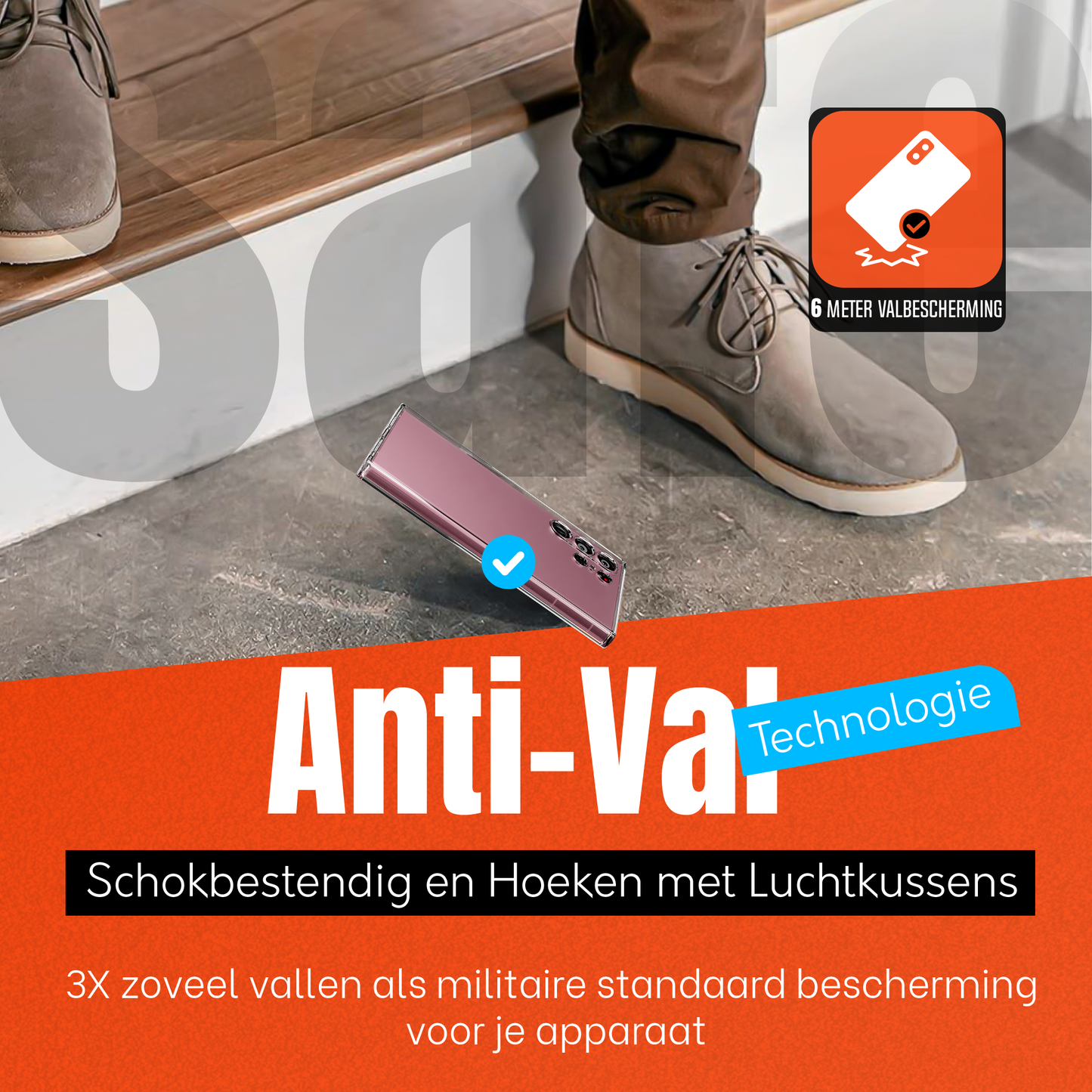 My Case Transparante Hoes voor Samsung Galaxy S22 Ultra – Langdurig Helder