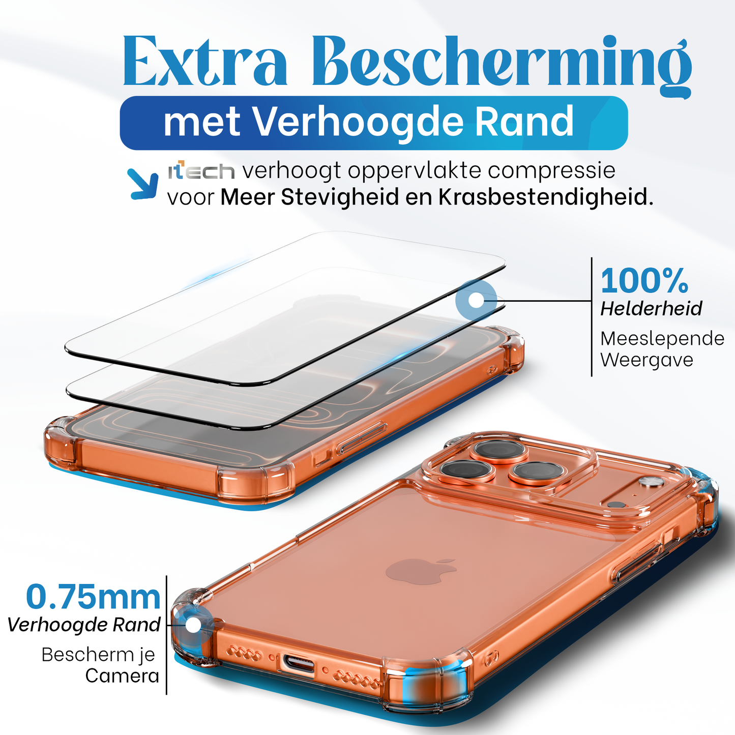 iPhone 17 Pro Max Hoesje Transparant - screen protector