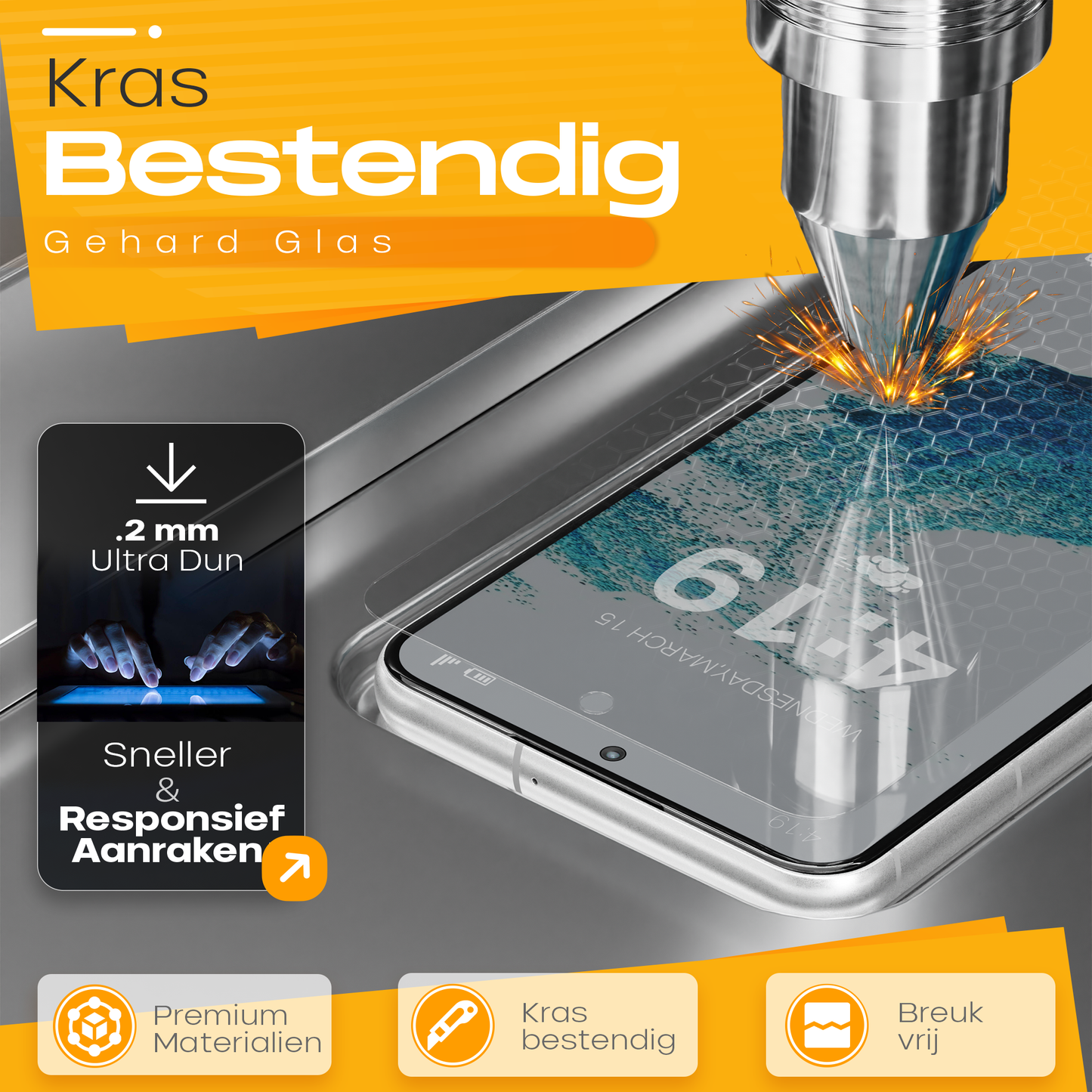 Solutionss4 Screenprotector voor Samsung Galaxy S22 Plus – Case Vriendelijk