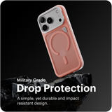 Reovo - Hoesje Geschikt voor iPhone 17 Pro - Camera standaard - Geschikt voor MagSafe - Roze - anti-val technologie