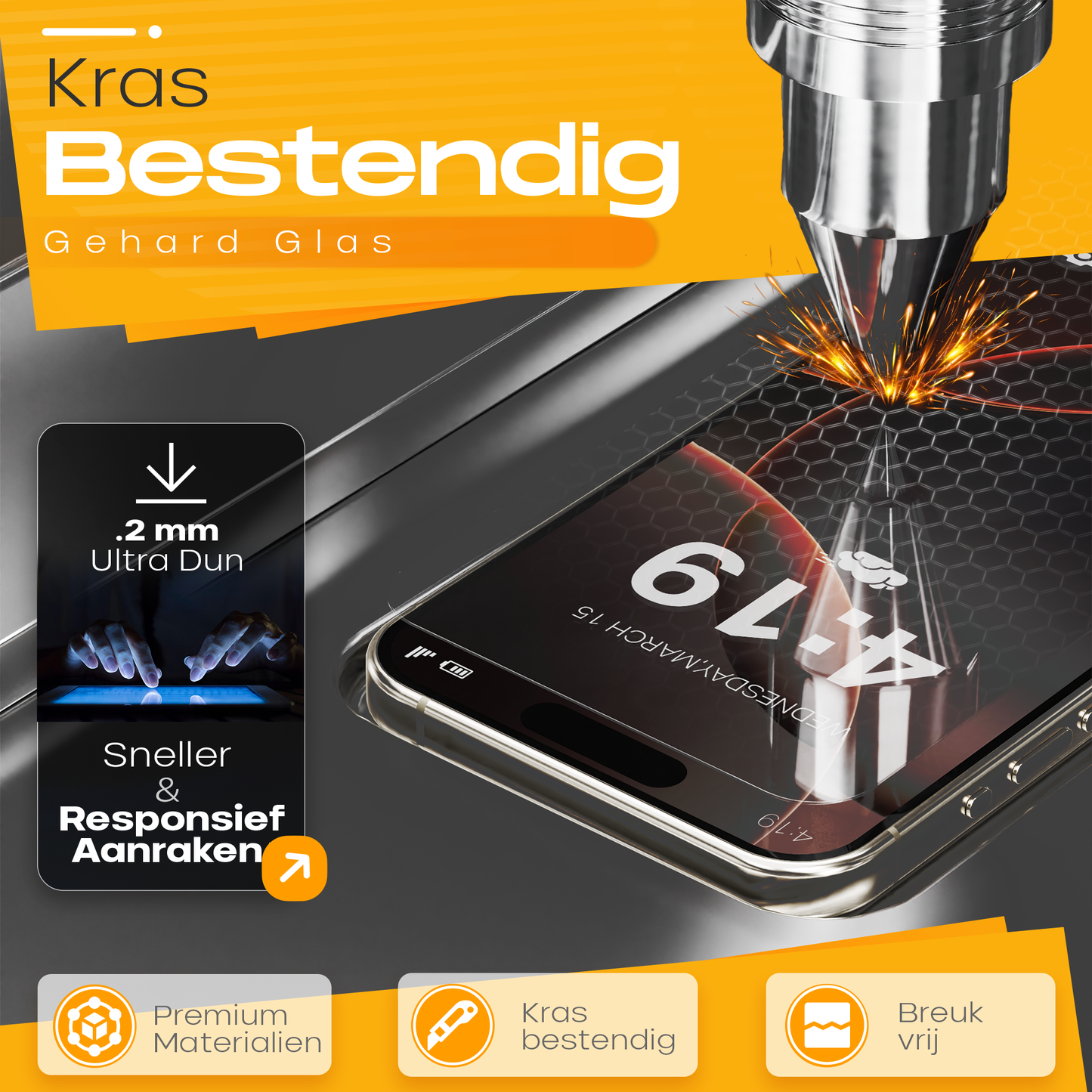 Solutionss4 Screenprotector voor iPhone 16 Pro – Case Vriendelijk