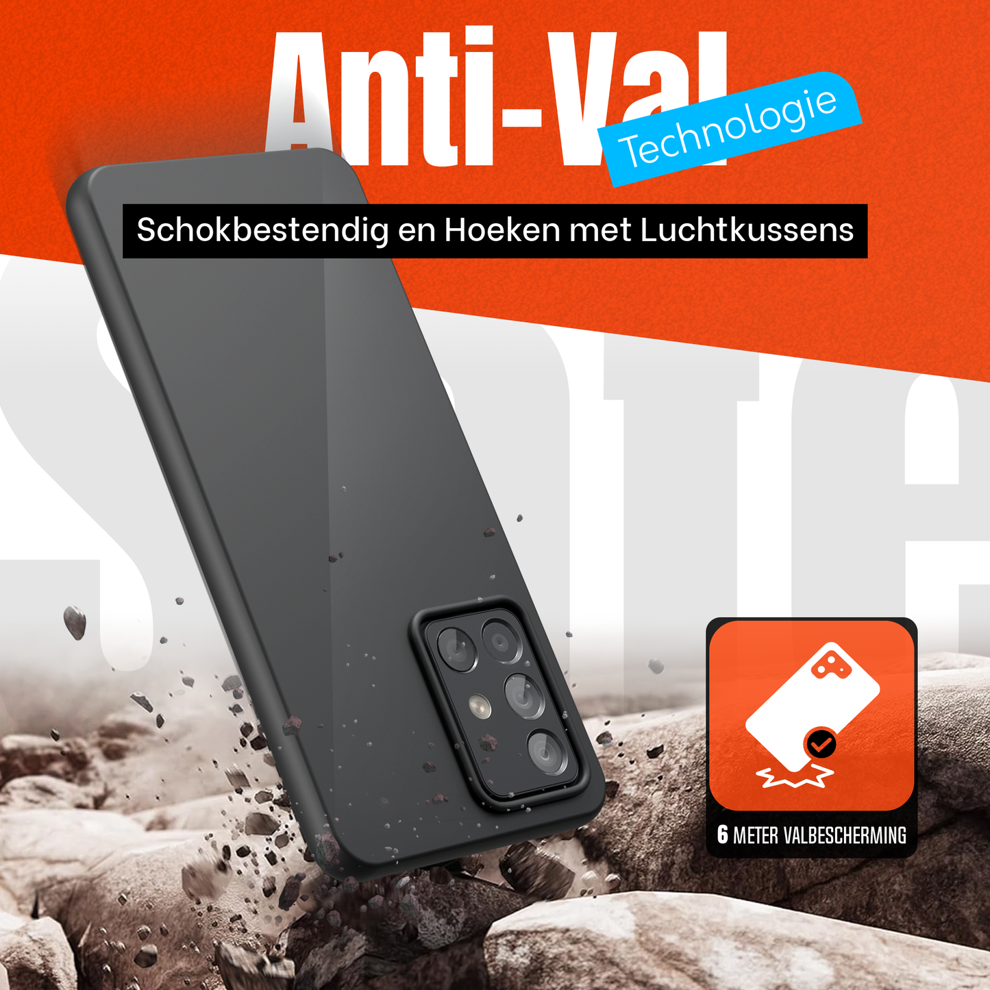 My Case Combo: Zwarte Siliconen Hoes met 2 Screenprotectors voor Samsung Galaxy A51 – Extra Veiligheid