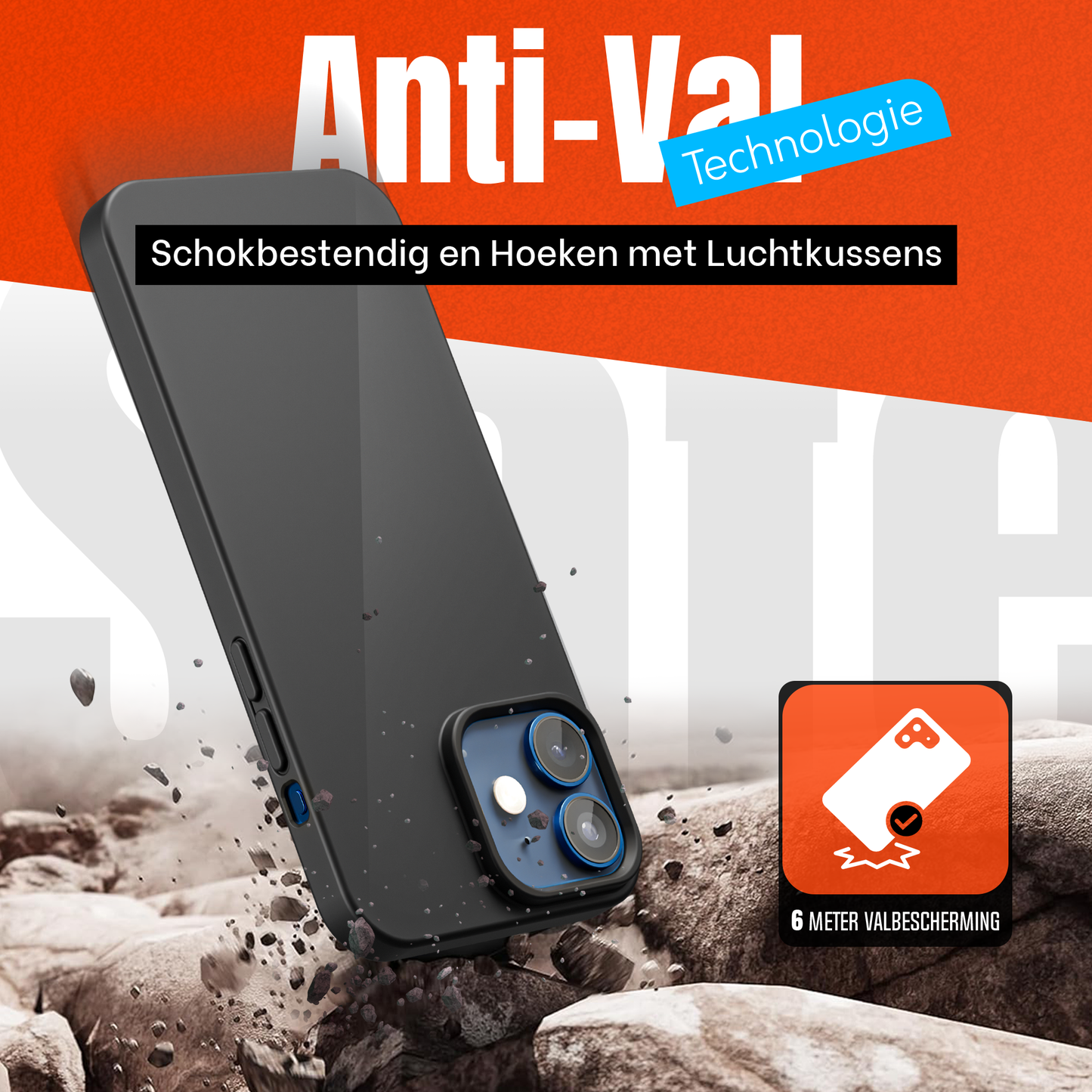 My Case Combo: Zwarte Siliconen Hoes met 2 Screenprotectors voor iPhone 12/12 Pro – Extra Veiligheid