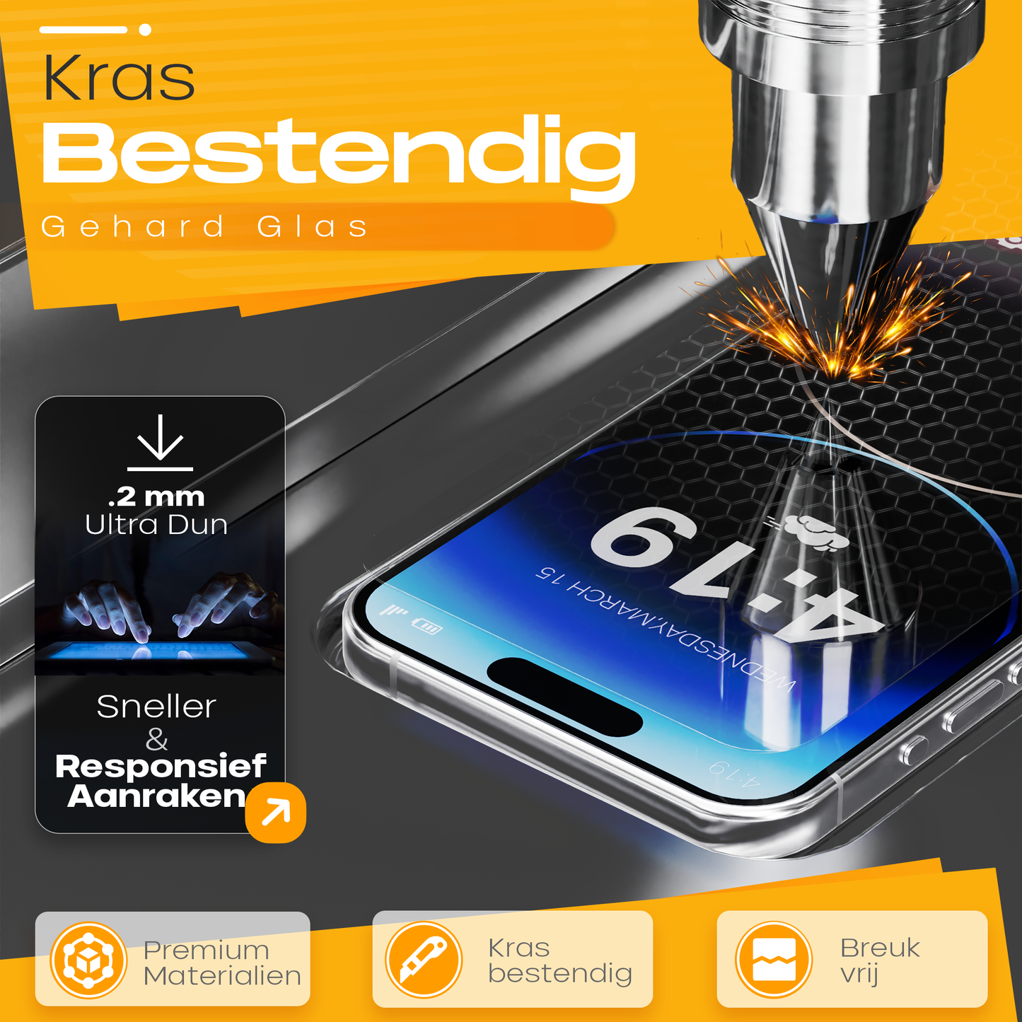 Solutionss4 Screenprotector voor iPhone 14 Pro – Case Vriendelijk