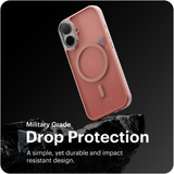 Reovo - Hoesje Geschikt voor iPhone 17 - Camera standaard - Geschikt voor MagSafe - Roze - anti-val technologie