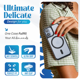 Reovo - Hoesje geschikt voor iPhone 17- Zwart - Transparant - geschikt voor MagSafe - Anti-slip case