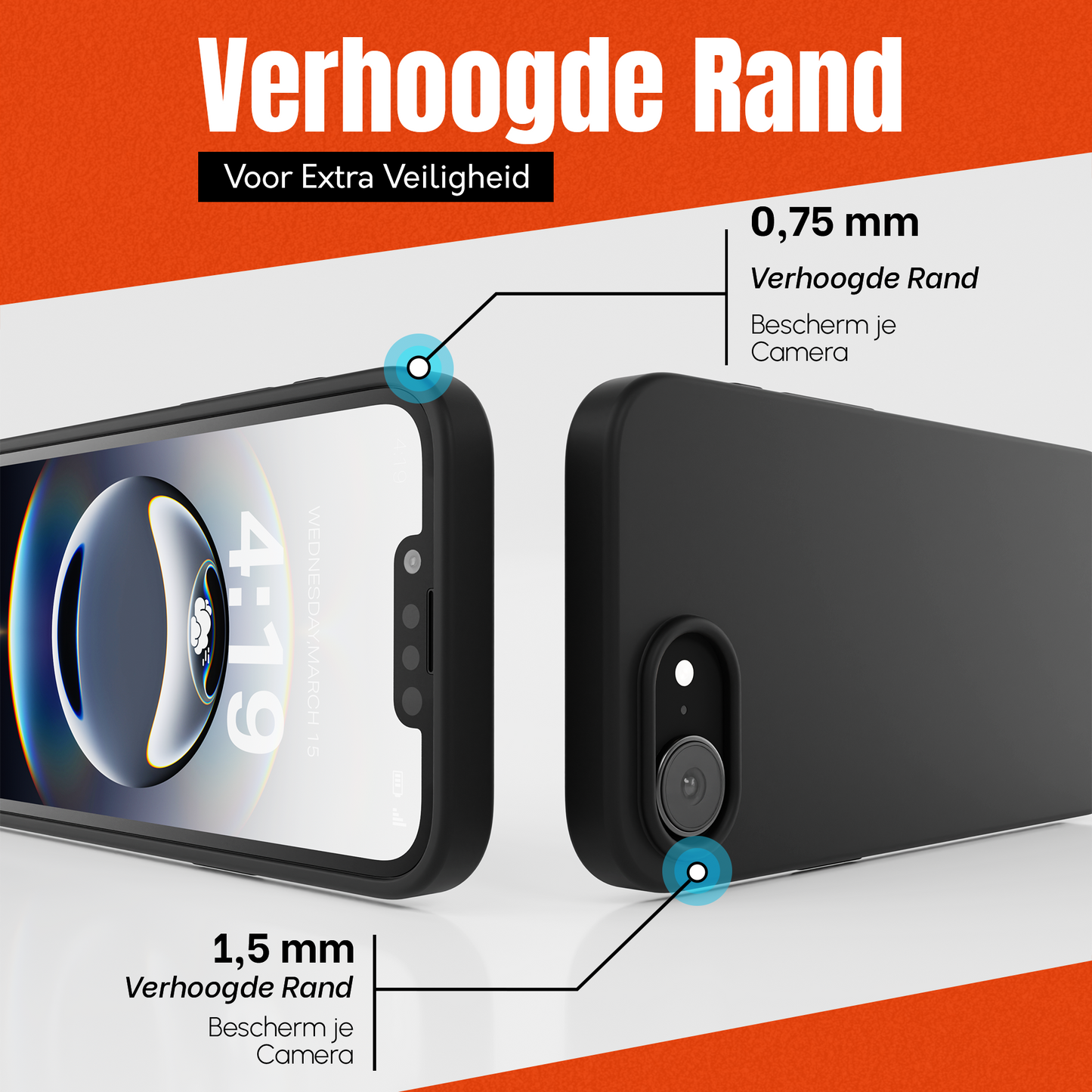 My Case Zwarte Siliconen Hoes voor iPhone 16e – Slank Maar Beschermend