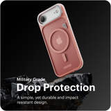 Reovo - Hoesje Geschikt voor iPhone 17 Air - Camera standaard - Geschikt voor MagSafe - Roze - anti-val technologie