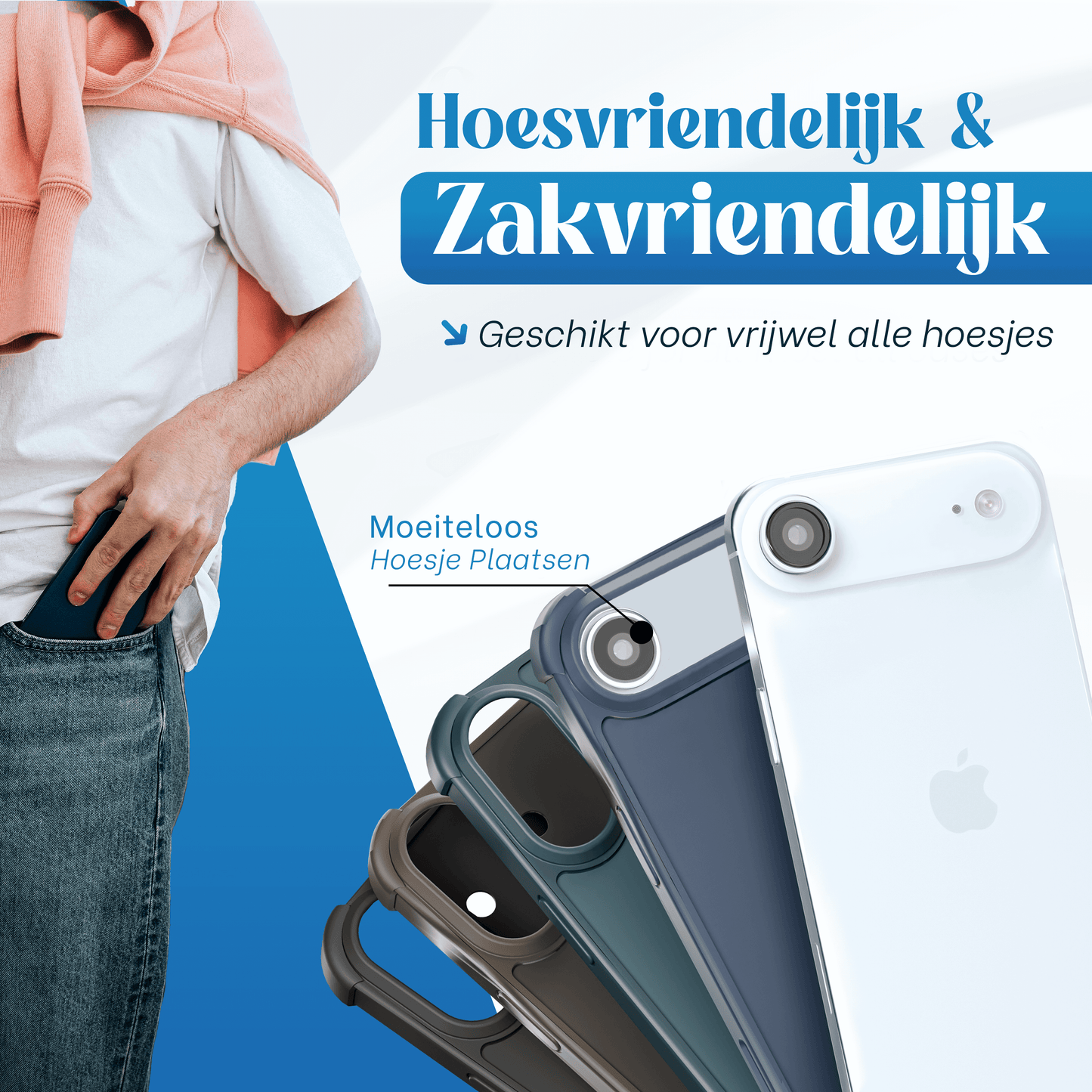REOVO Camera Protector – Geschikt voor iPhone AIR - 0.05mm Slim Fit – Hemels Blauw -Titanium Frame – Anti-Kras & Schokbestendig