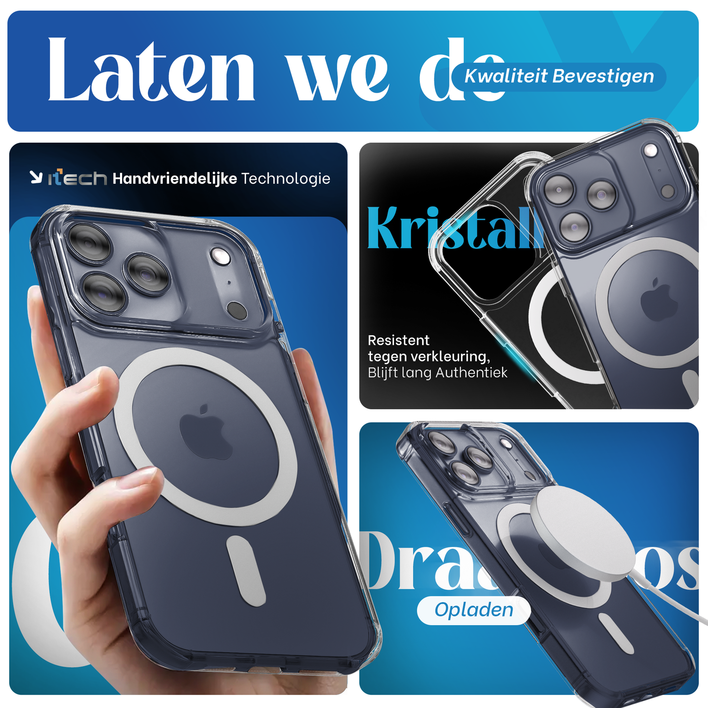 iPhone 17 Pro hoesje Transparant - screenprotector - camera protector