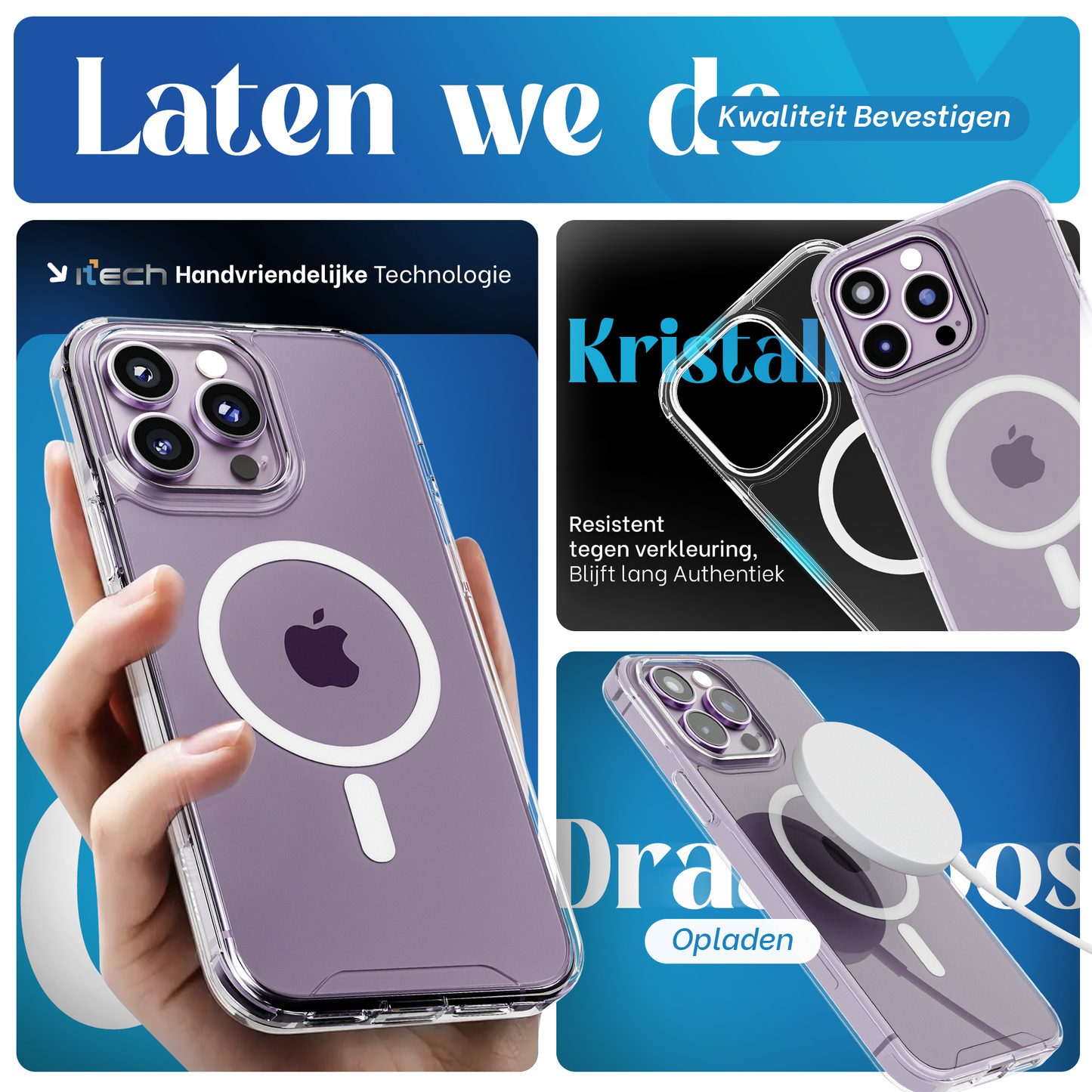 iTech COMBO voor iPhone 14 Pro Max – Complete 4-in-1 Bescherming