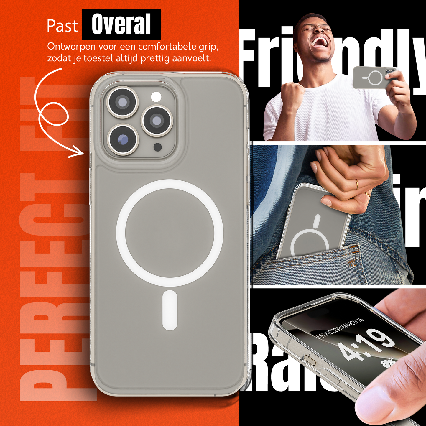My Case Transparant MagSafe Hoesje voor iPhone 16 Pro – Slank, Sterk & MagSafe-Klaar