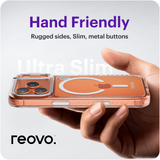 Reovo - Hoesje Geschikt voor iPhone 17 Pro Max - Camera standaard - Geschikt voor MagSafe - Transparant - anti-val technologie