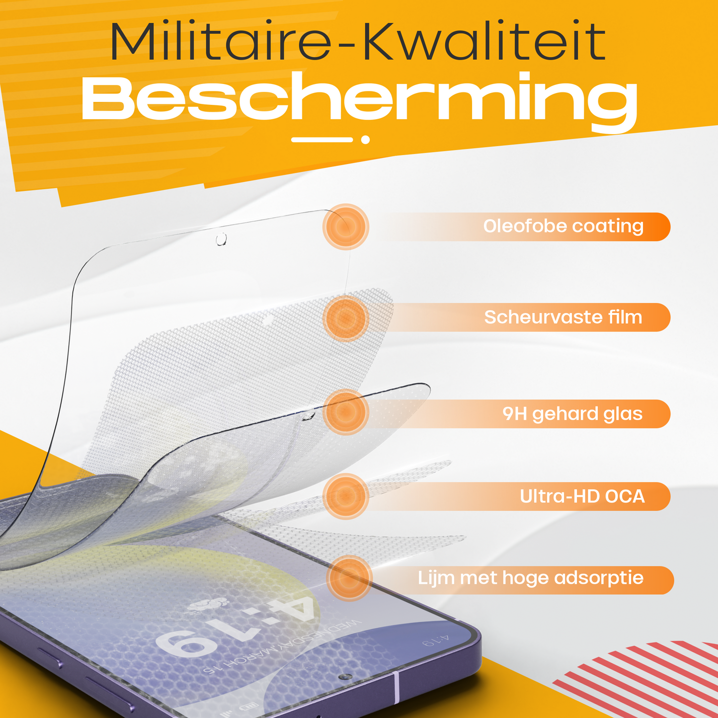 Solutionss4 Screenprotector voor Samsung Galaxy S24  – Case Vriendelijk