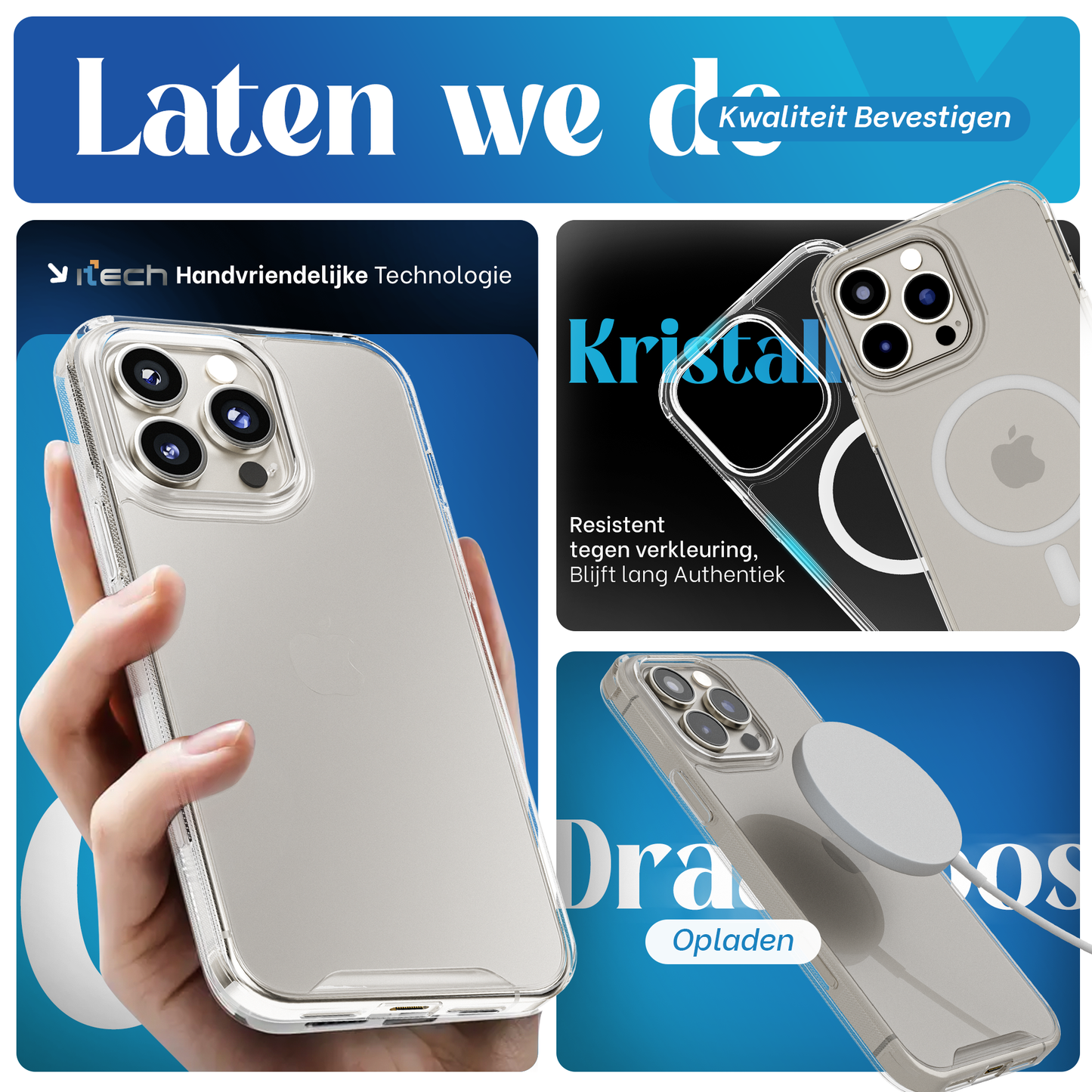 iTech COMBO voor iPhone 16 Pro – Complete 4-in-1 Bescherming
