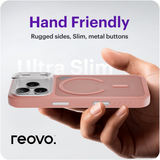 Reovo - Hoesje Geschikt voor iPhone 17 Pro Max - Camera standaard - Geschikt voor MagSafe - Roze - anti-val technologie