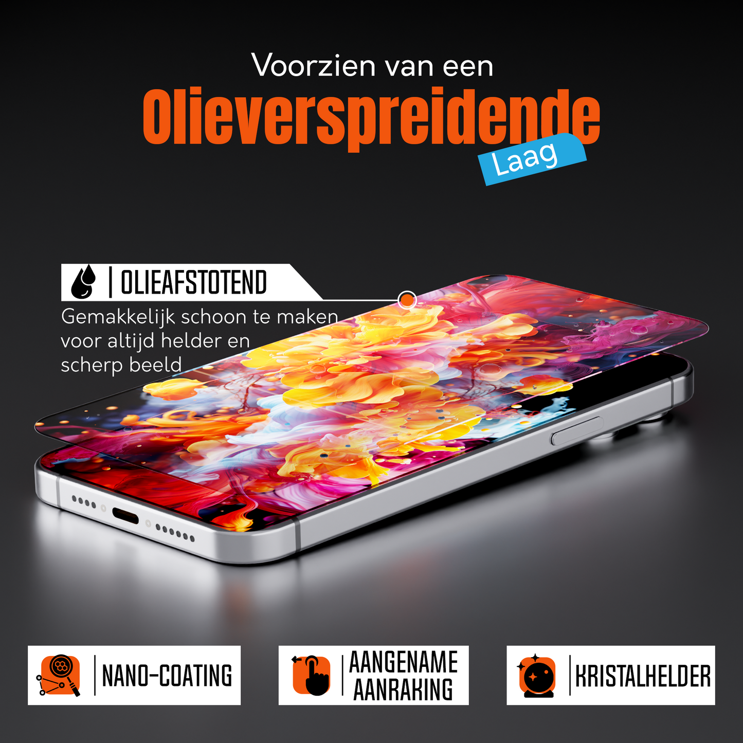 My Case Gehard Glas Screenprotector voor iPhone 14 Pro