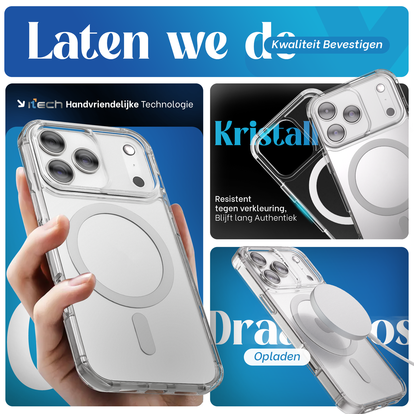 iPhone 17 Pro hoesje Transparant - screenprotector - camera protector