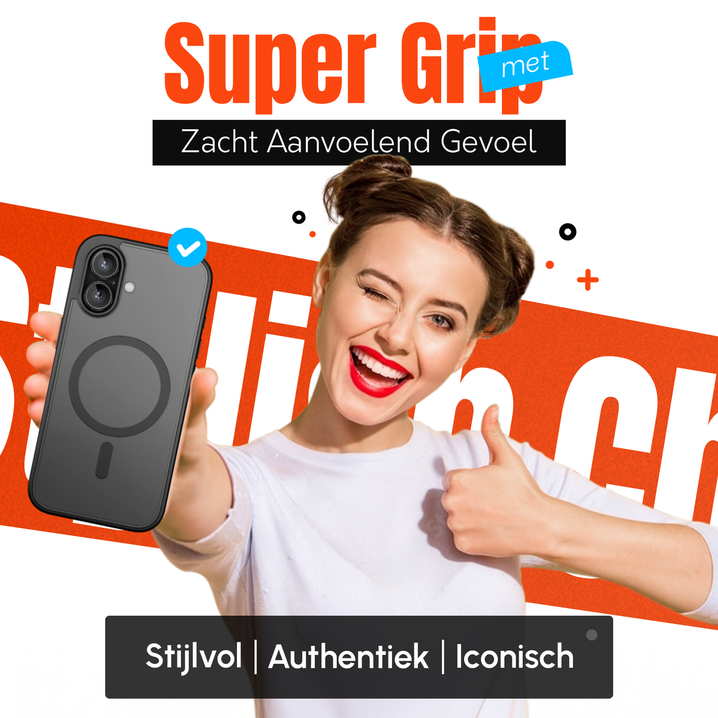 My Case Zwart MagSafe Hoesje voor iPhone 16 Plus – Slank & Sterk Telefoonhoesje