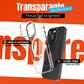iPhone 15 Hoesje – Transparant MagSafe Case met Metalen Stand & Oranje Button