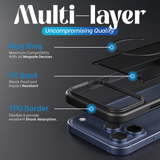 Reovo - Hoesje geschikt voor iPhone 17 Pro Max - Zwart - Transparant - geschikt voor MagSafe - Anti-slip case