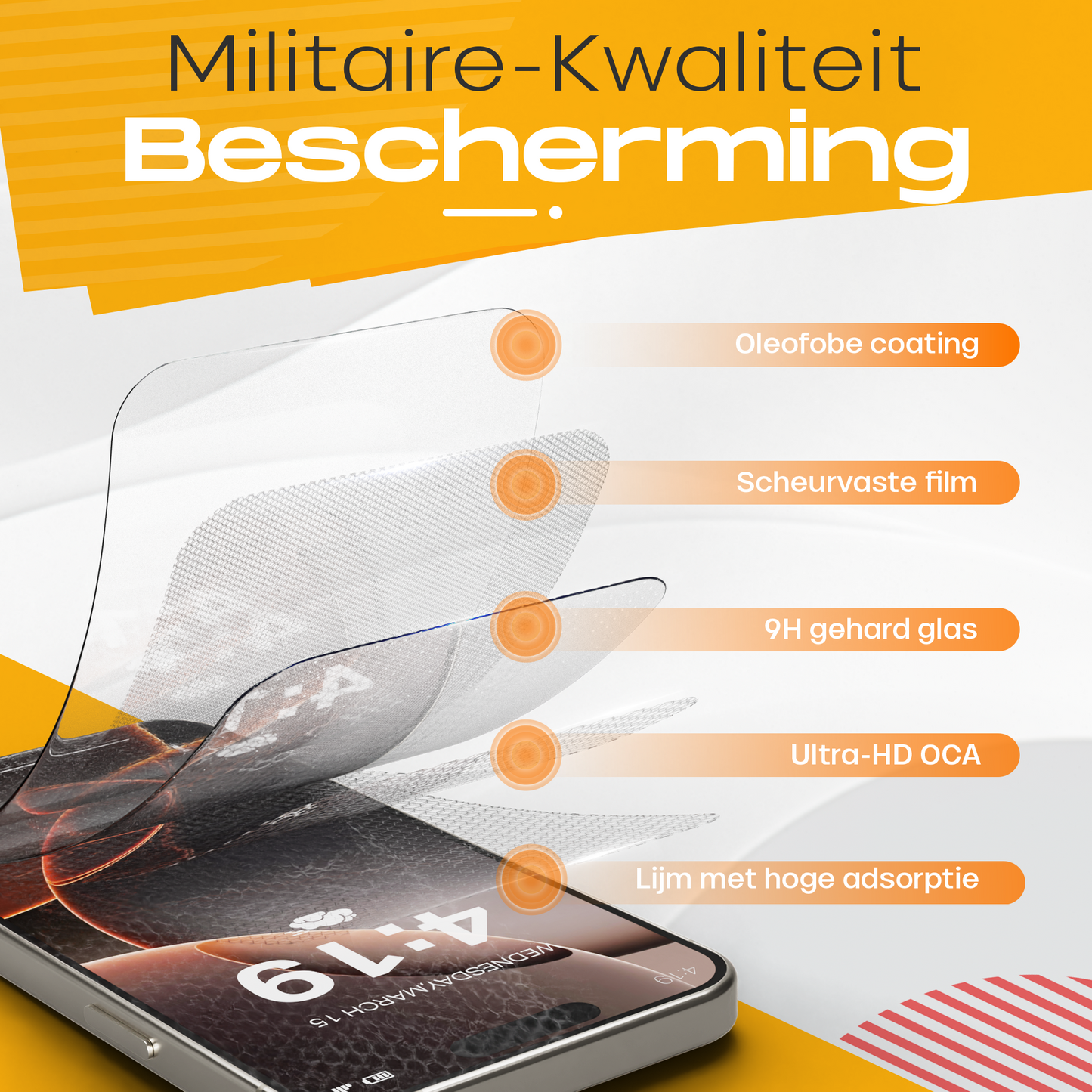 Solutionss4 Screenprotector voor iPhone 16 Pro – Case Vriendelijk