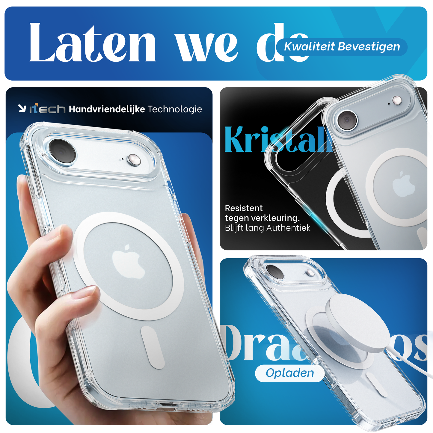 iPhone 17 Air hoesje Transparant - screenprotector - camera protector
