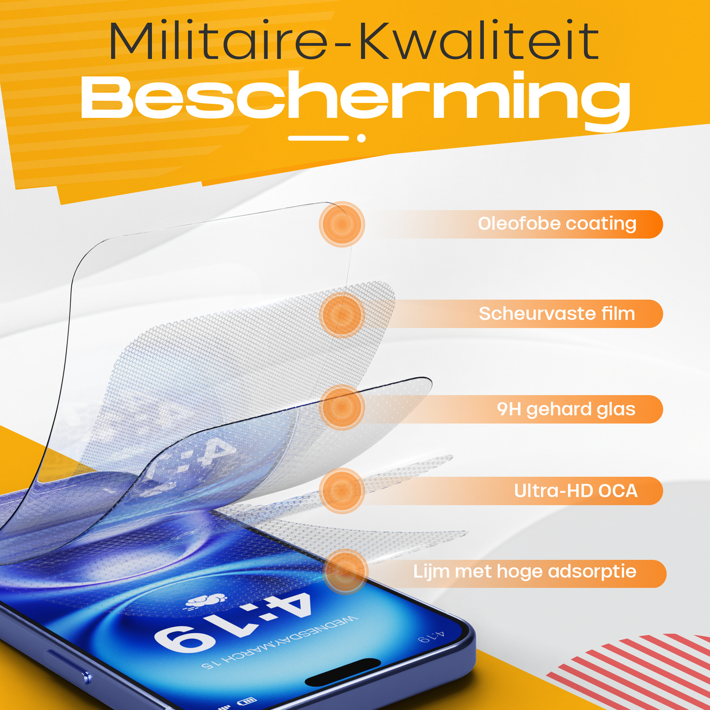 Solutionss4 Screenprotector voor iPhone 16 – Case Vriendelijk