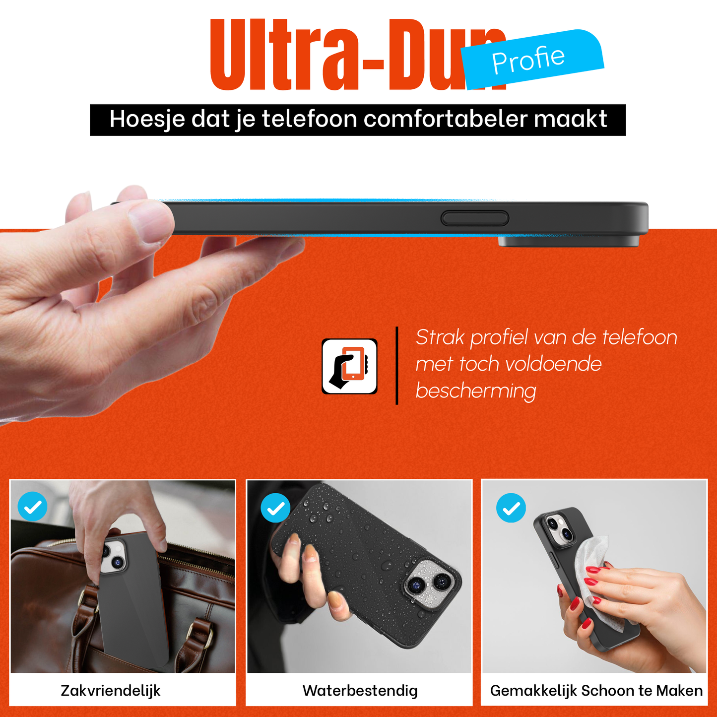 My Case Zwarte Siliconen Hoes voor iPhone 13 Mini – Slank Maar Beschermend